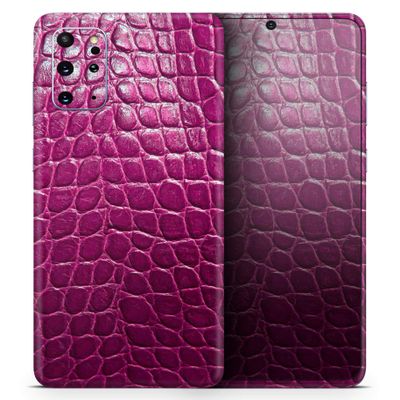 DesignSkinz Bright Magenta Aligator Skin | Protective Vinyl Decal Wrap Skin Cover Compatible with The Samsung Galaxy Note 10 (Full-Body, Screen Trim & Back Glass Skin)