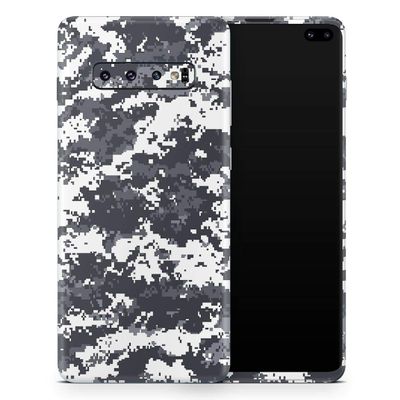 DesignSkinz White and Gray Digital Camouflage | Protective Vinyl Decal Wrap Skin Cover Compatible with The Samsung Galaxy S20 Ultra (Full-Body, Screen Trim & Back Glass Skin)