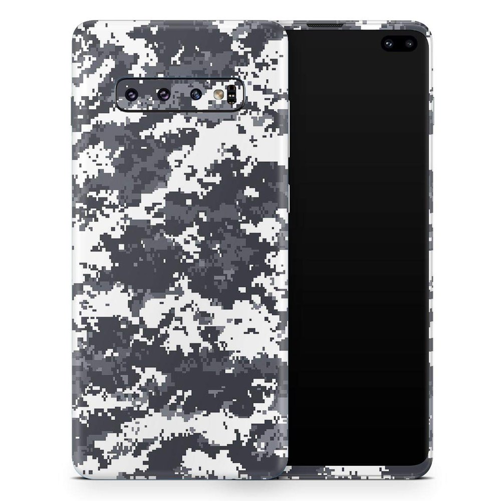 DesignSkinz White and Gray Digital Camouflage | Protective Vinyl Decal Wrap Skin Cover Compatible with The Samsung Galaxy S20 Ultra (Full-Body, Screen Trim & Back Glass Skin)