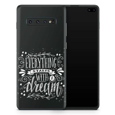 DesignSkinz Everything Starts with a Dream | Protective Vinyl Decal Wrap Skin Cover Compatible with The Samsung Galaxy S9 Plus (Full-Body, Screen Trim & Back Glass Skin)