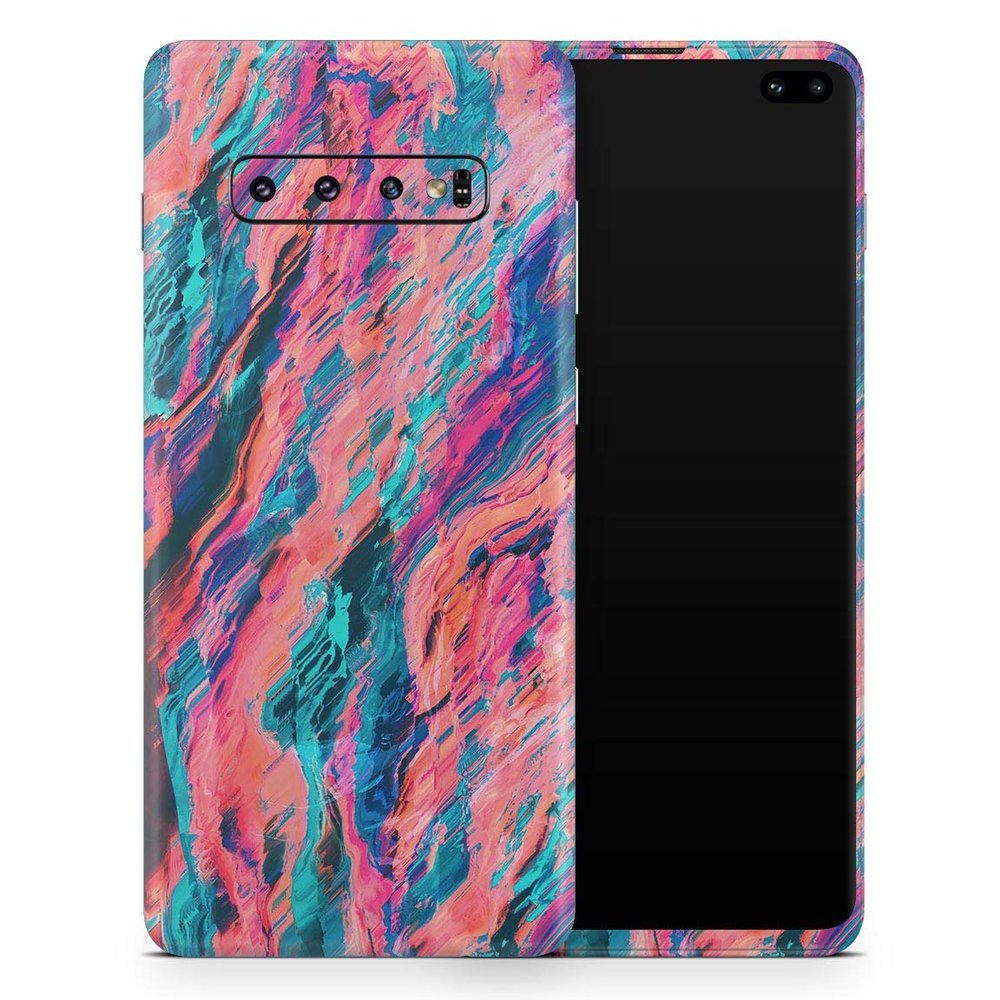 DesignSkinz Liquid Abstract Paint Remix V17 | Protective Vinyl Decal Wrap Skin Cover Compatible with The Samsung Galaxy S10e (Full-Body, Screen Trim & Back Glass Skin)