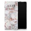 DesignSkinz Rose Pink Marble & Digital Gold Frosted Foil V9 | Protective Vinyl Decal Wrap Skin Cover Compatible with The Samsung Galaxy Z Flip (Full-Body, Screen Trim & Back Glass Skin) view 1