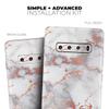 DesignSkinz Rose Pink Marble & Digital Gold Frosted Foil V9 | Protective Vinyl Decal Wrap Skin Cover Compatible with The Samsung Galaxy Z Flip (Full-Body, Screen Trim & Back Glass Skin) view 4