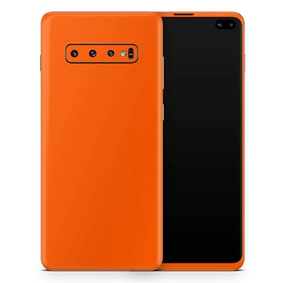 DesignSkinz Solid Burnt Orange | Protective Vinyl Decal Wrap Skin Cover Compatible with The Samsung Galaxy S9 Plus (Full-Body, Screen Trim & Back Glass Skin)