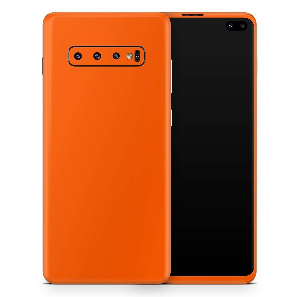 DesignSkinz Solid Burnt Orange | Protective Vinyl Decal Wrap Skin Cover Compatible with The Samsung Galaxy S9 Plus (Full-Body, Screen Trim & Back Glass Skin)