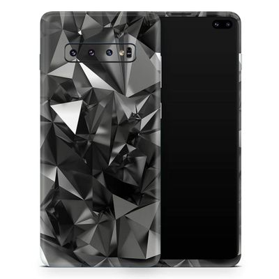 DesignSkinz Black 3D Diamond Surface | Protective Vinyl Decal Wrap Skin Cover Compatible with The Samsung Galaxy S10e (Full-Body, Screen Trim & Back Glass Skin)