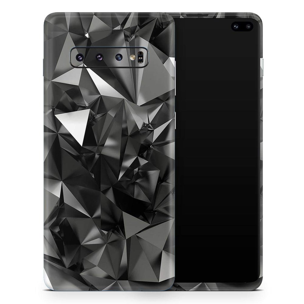 DesignSkinz Black 3D Diamond Surface | Protective Vinyl Decal Wrap Skin Cover Compatible with The Samsung Galaxy S10e (Full-Body, Screen Trim & Back Glass Skin)