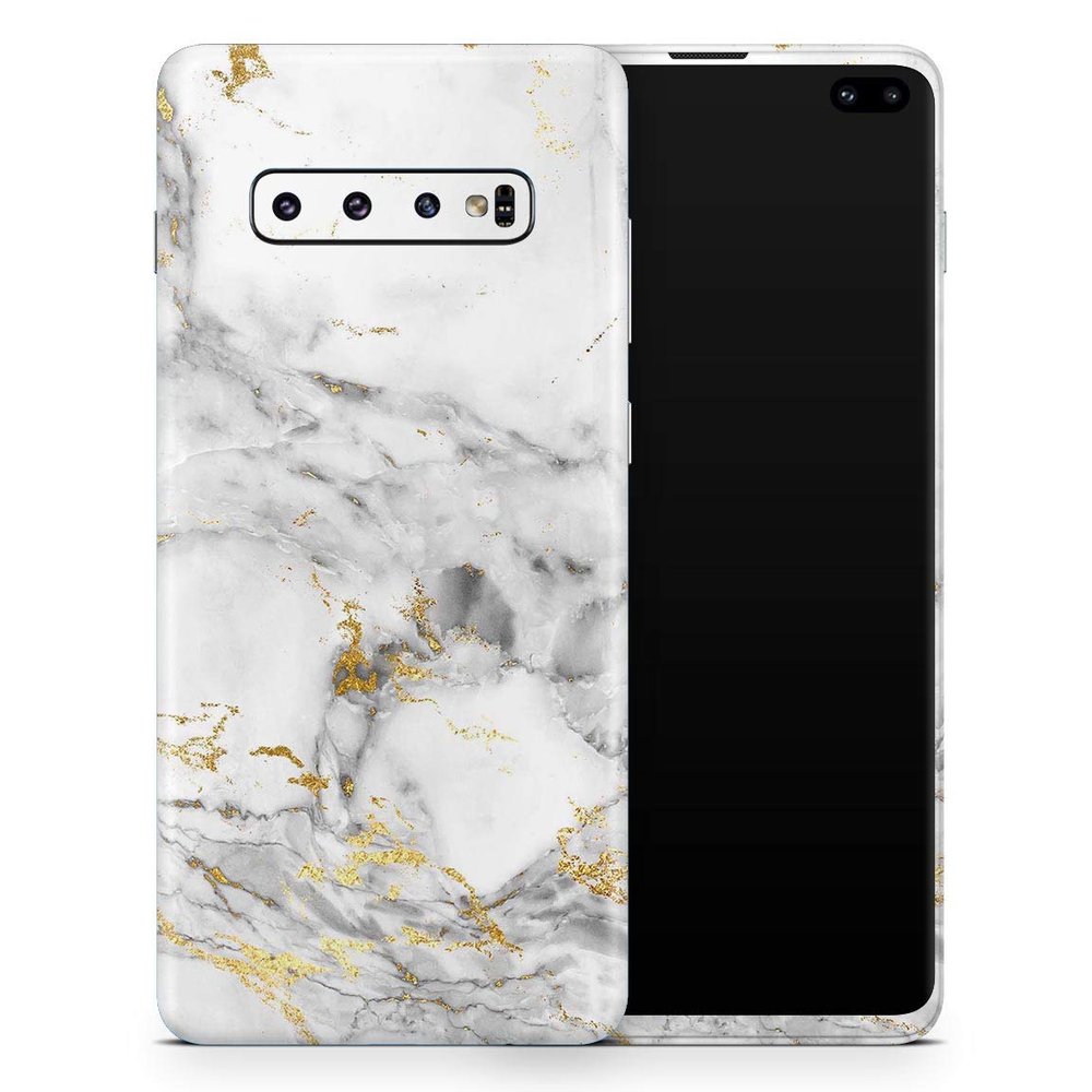 DesignSkinz Marble & Digital Gold Foil V8 | Protective Vinyl Decal Wrap Skin Cover Compatible with The Samsung Galaxy S20 Ultra (Full-Body, Screen Trim & Back Glass Skin)