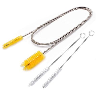 67" Flexible Drain Brush Set, Double Ended Long Hose Pipe Cleaner with 2 Pcs 8.2" Straw Cleaning Brushes, Nylon Tube Cleaner Tool for Refrigerator Defrost, Aquarium Filter, Sink Drain
