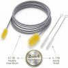 67" Flexible Drain Brush Set, Double Ended Long Hose Pipe Cleaner with 2 Pcs 8.2" Straw Cleaning Brushes, Nylon Tube Cleaner Tool for Refrigerator Defrost, Aquarium Filter, Sink Drain view 2