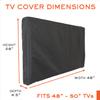 Outdoor TV Cover 48, 49, 50 inch -WITH ZIPPER, Weatherproof, Waterproof 360 degrees protection, Soft Non Scratch Interior - Black view 2