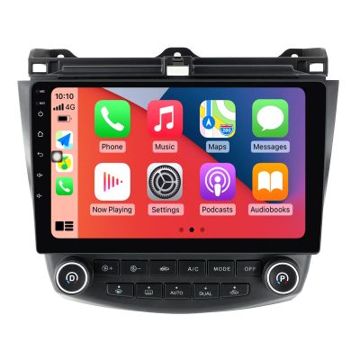 4+64GB,Android 11 Car Stereo for Honda Accord 7th 2003 2004 2005 2006 2007,8-Core 10.1 inch Touch Screen Upgrade Radio Player, GPS Navigation Head Unit Built-in Wireless Carplay/4G LTE/WiFi/Bluetooth
