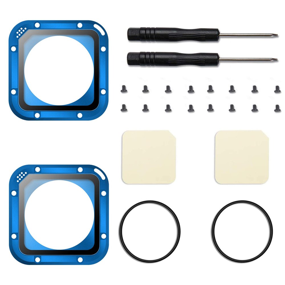 (2 Pack) ParaPace Lens Replacement Kit for GoPro Hero 5/4 Session Protective Lens Repair Parts (Blue)
