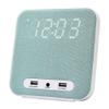 HANNLOMAX HX-145CR Alarm Clock Radio, PLL FM Radio, Digital Clock with Dual Alarm, 2 USB Ports for 2.4A and 1A Charging, Aux-in, AC Power Operation only. (Green) view 1