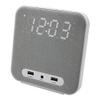 HANNLOMAX HX-145CR Alarm Clock Radio, PLL FM Radio, Digital Clock with Dual Alarm, 2 USB Ports for 2.4A and 1A Charging, Aux-in, AC Power Operation only. (Grey) view 1