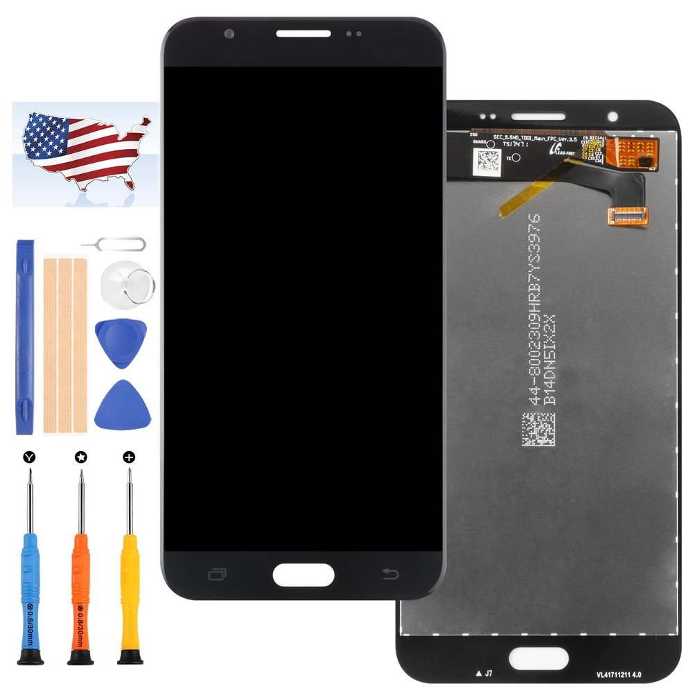 TFT Material Screen Replacement for Samsung Galaxy J727 LCD Display J727A J727R4 J727V J727P J727U Matrix Panel Parts Assembly Touch Sensor Digitizer Glass Lens Kit (Black)