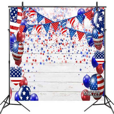10x8ft 4th of July Backdrop Rustic Wood Background Stars and Stripes Balloons American Flag Independence Day Backdrop Newborn Baby Shower Birthday Party Banner Patriotic Photo Booth Studio Props