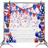 10x8ft 4th of July Backdrop Rustic Wood Background Stars and Stripes Balloons American Flag Independence Day Backdrop Newborn Baby Shower Birthday Party Banner Patriotic Photo Booth Studio Props view 1