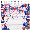 10x8ft 4th of July Backdrop Rustic Wood Background Stars and Stripes Balloons American Flag Independence Day Backdrop Newborn Baby Shower Birthday Party Banner Patriotic Photo Booth Studio Props view 2