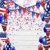 10x8ft 4th of July Backdrop Rustic Wood Background Stars and Stripes Balloons American Flag Independence Day Backdrop Newborn Baby Shower Birthday Party Banner Patriotic Photo Booth Studio Props view 3
