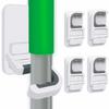 Tinkeep 4pack Broom Holder Wall Mount Mop Holder Broom and Mop Gripper Self Adhesive No Drilling Anti-Slip Mop Handle Hanger Household Cleaning Organizer, Holds up to 6 lb view 1