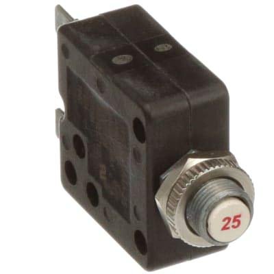 TE CONNECTIVITY W58-XB1A4A-25 Circuit Breaker Therm Push 25A Panel 1 Pole Vol-Rtg 250/50VAC/VDC W58-XB1A4A-25