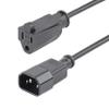 StarTech.com 1ft (0.3m) Power Extension Cord, IEC C14 to NEMA 5-15R, 10A 125V, 18AWG, 10 Pack, Computer Power Extension Cord, AC Outlet Extension Cable for Network Equipment, UL Listed (PAC10010PK) view 1