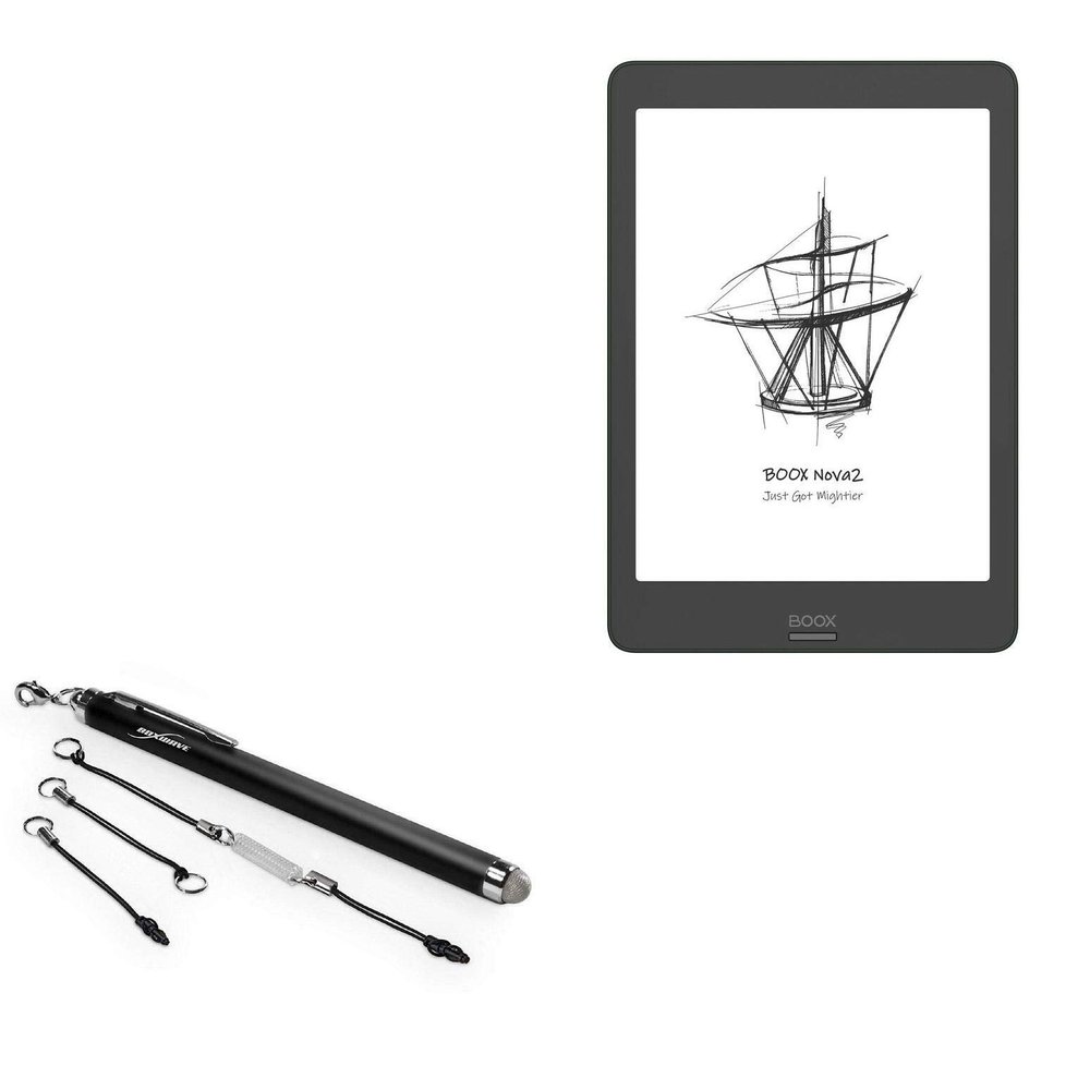 BoxWave Stylus Pen Compatible with Onyx BOOX Nova2 - EverTouch Capacitive Stylus, Fiber Tip Capacitive Stylus Pen - Jet Black