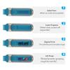 MEINAMI Customized USB Flash Drive Blue Leather Custom Thumb Drive Personalized Memory Stick 256MB 100 Pack view 2
