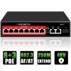 8 Port PoE+ Switch | Easy Smart Managed Ethernet Switch | Support VLAN, QoS | 120W Total PoE Budget | Fanless Metal | Plug & Play (Desktop/Wall Mount) view 1