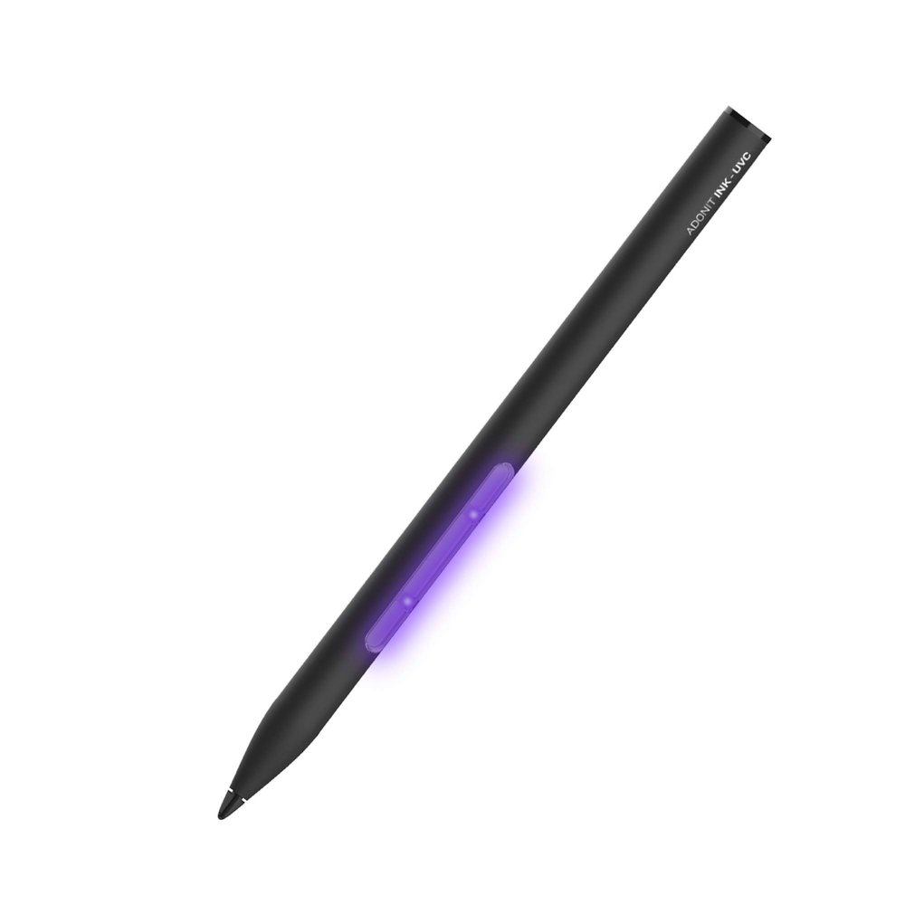 Adonit Ink-U VC Stylus for Surface with 4096 Levels Pressure, Palm Rejection, Made in Taiwan, U VC Cleaning Lights for Microsoft Surface PRO5, 6, 7, X, Studio, 2, Go, Book/2 & Tablets - Black