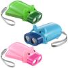 Toyvian Hand Crank Pressing Flashlights, 3Pcs Self Emergency Torch Cute Pig Design Portable Night Light for Home Emergency, Camping Backpacking Party view 1