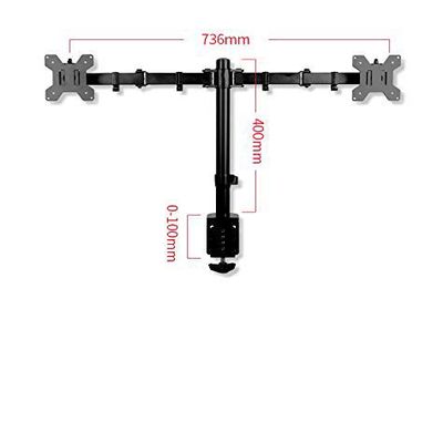 10-27" Full Motion Dual Monitor Desktop Stand Double Arms 360degree Monitor Mount Rotate Computer Screen Adjustable Table Holder (Table Bracket)