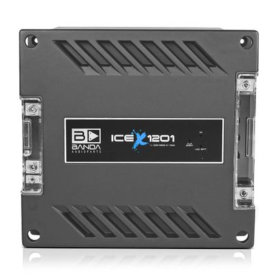 1-Channel Vehicle Audio Bass Amplifier - 1200 Watts High-Powered Mono Bass Amplifier w/Subsonic Filter and Low Pass Filter Stable at 1 ohm, LED Indicators, Sound Specialization - Banda ICEX1201