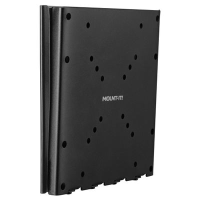 Mount-It! Low Profile Fixed TV Wall Mount  Ultra Slim Flush Design for 2342 Inch Screens  Fits VESA 200x200  Heavy-Duty Steel  66 lb Capacity  0.7 Inch Wall Clearance  Black