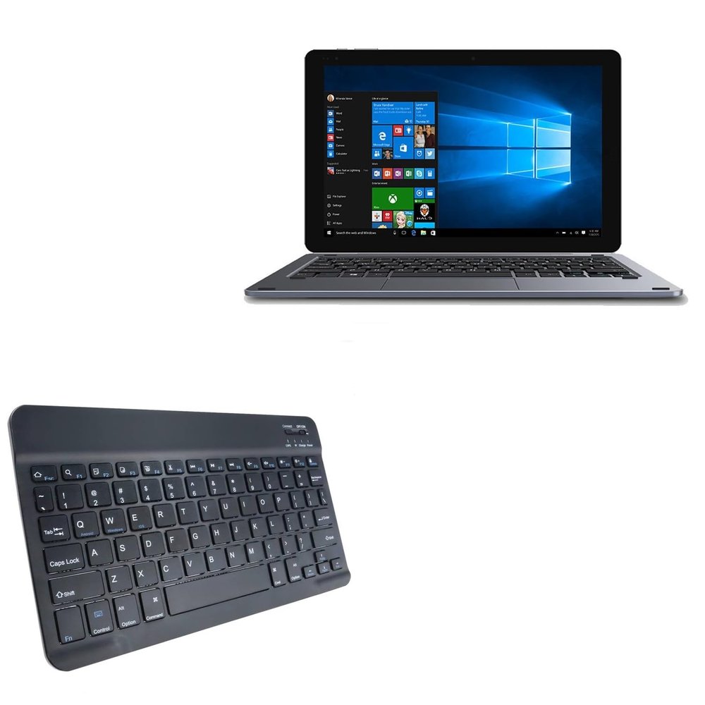 BoxWave Keyboard Compatible with Chuwi Hi10 Air - SlimKeys Bluetooth Keyboard, Portable Thin with Chiclet-Style Keys - Jet Black
