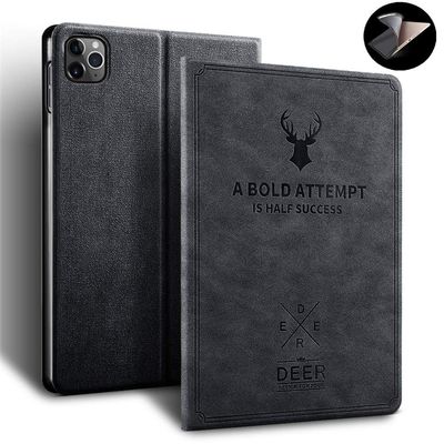2020 iPad Pro 11 case 2nd Gen Ultra Slim Lightweight Book Style Deer Book Style Smart Sleep/Wake with Stand Fashion Nordic Style Soft TPU Back Cover Anti-Drop (iPadPro112020/2018, Black)