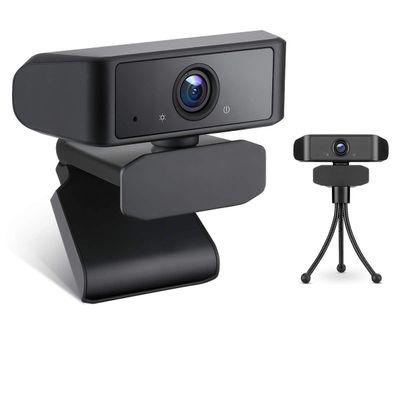 Webcam with Microphone, PC Web Camera Full HD 1080P with Wide Angle and Tripod, USB Computer Camera for PC Laptop Desktop Video Calling Recording Streaming Video Conference Online Teaching