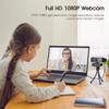 Webcam with Microphone, PC Web Camera Full HD 1080P with Wide Angle and Tripod, USB Computer Camera for PC Laptop Desktop Video Calling Recording Streaming Video Conference Online Teaching view 2