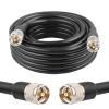 MOOKEERF PL259 UHF Cable 25ft, KMR400 PL259 Male to Male Coaxial Cable Low Loss CB Coax Cable for HAM Radio, VHF Radio, SWR Meter, Antenna Analy view 1