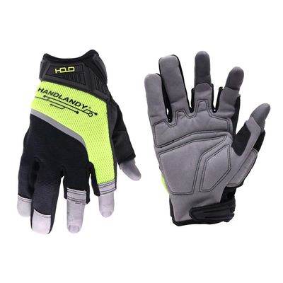 HANDLANDY Framer Work Gloves Open-Finger Carpenters Gloves, Fingerless Gaming Gloves for Tactical Shooting, Airsoft, Hunting, Police Work and Hiking M