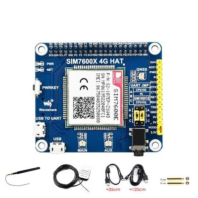 Coolwell SIM7600E LTE Cat-1 HAT for Raspberry Pi, Supports 3G / 2G Communication, GNSS Positioning,Supports dial-up, Telephone Call, SMS, TCP, UDP, DTMF, HTTP, FTP, etc.