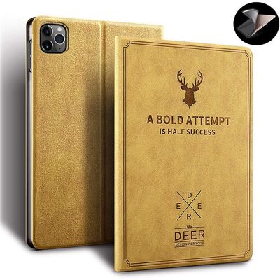 2020 iPad Pro 11 case 2nd Gen Ultra Slim Lightweight Book Style Deer Book Style Smart Sleep/Wake with Stand Fashion Nordic Style Soft TPU Back Cover Anti-Drop (iPadPro112020/2018, Brown)