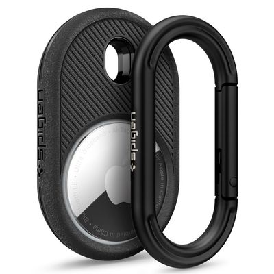 Caseology by Spigen Vault Designed for AirTag Keychain Holder Case Compatible with Keys, Bags, Pets, Backpacks and Everyday Essentials (Device Not Included) - Matte Black
