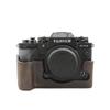 MUZIRI KINOKOO Protective Case Compatible with Fujifilm X-T4, Genuine Leather Half Bottom Camera Case with Grip Design - Coffee view 1