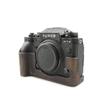 MUZIRI KINOKOO Protective Case Compatible with Fujifilm X-T4, Genuine Leather Half Bottom Camera Case with Grip Design - Coffee view 3