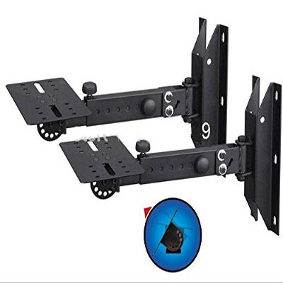 1Pair Professional Tilting Rotating Surround Holder Speaker Bracket Wall Mount Holder with Metal Plate