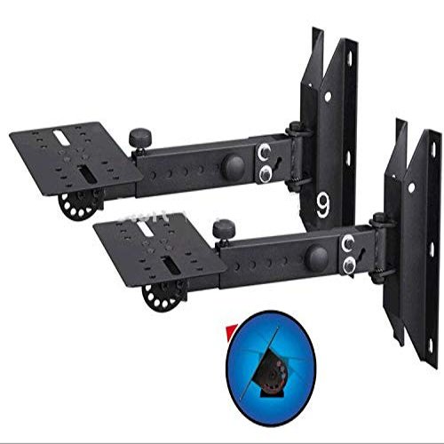 1Pair Professional Tilting Rotating Surround Holder Speaker Bracket Wall Mount Holder with Metal Plate
