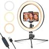 Four Seasons BeiJiaEr 10" Selfie Ring Light with Tripod Stand & Cell Phone Holder and Remote Control 120 Bulbs Dimmable for YouTube Video/Live Stream/Makeup/Photography / 3 Light Modes &10 Brightness view 1