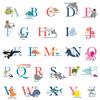 DECOWALL A-Z Ocean Alphabet Kids Wall Stickers Wall Decals Peel and Stick Removable Wall Stickers for Kids Nursery Bedroom Living Room Decor (DS4-8040) view 1
